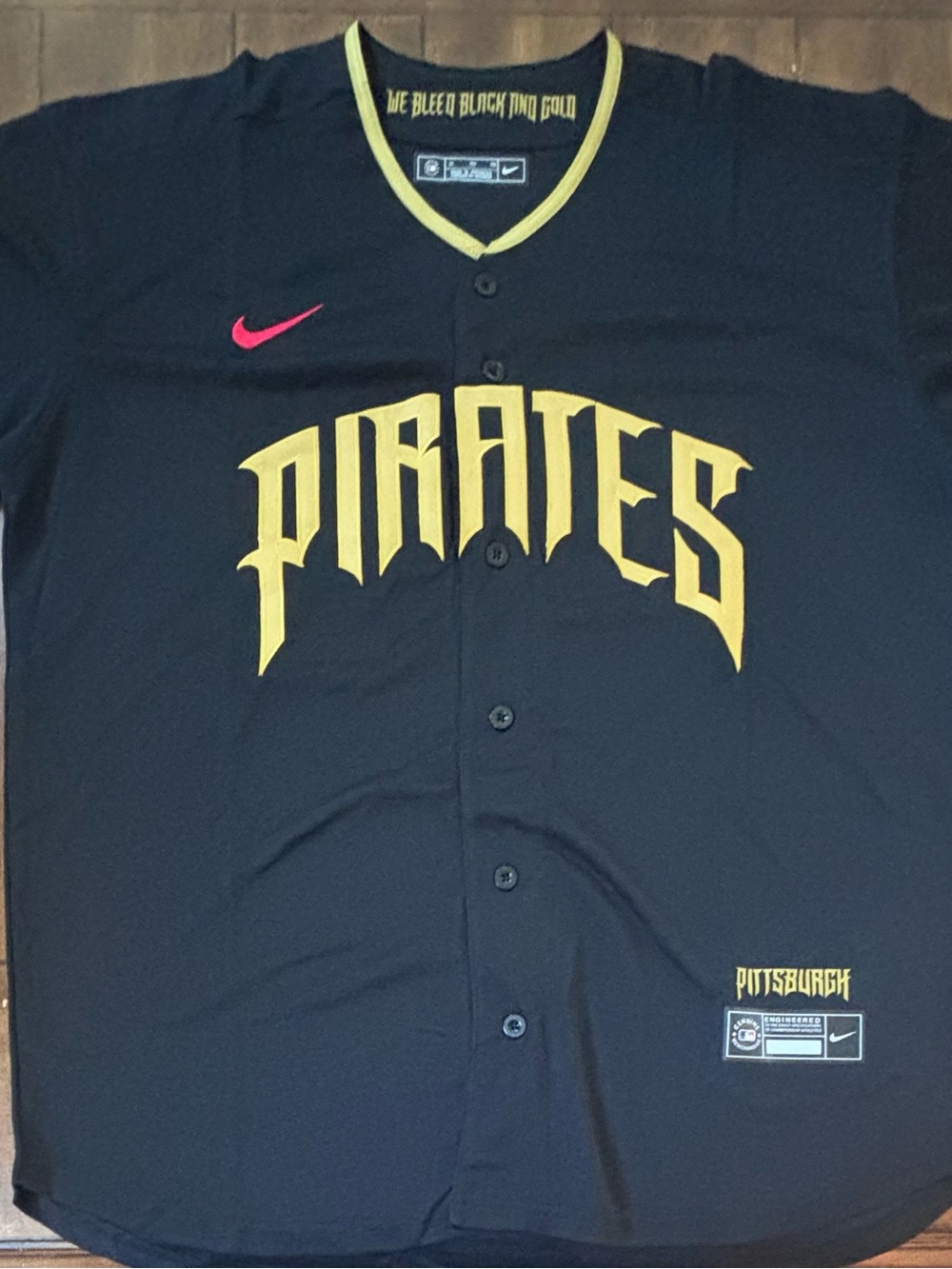 Pittsburgh Pirates Black 2026 City Connect Jersey Adult Large NWT